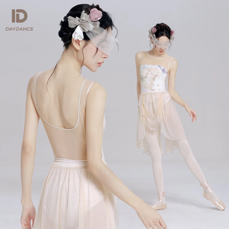 Women Ballet Leotard Printing Sleeveless Vest Dance Leotard Adult Ballet Bodysuit thumbnail 2