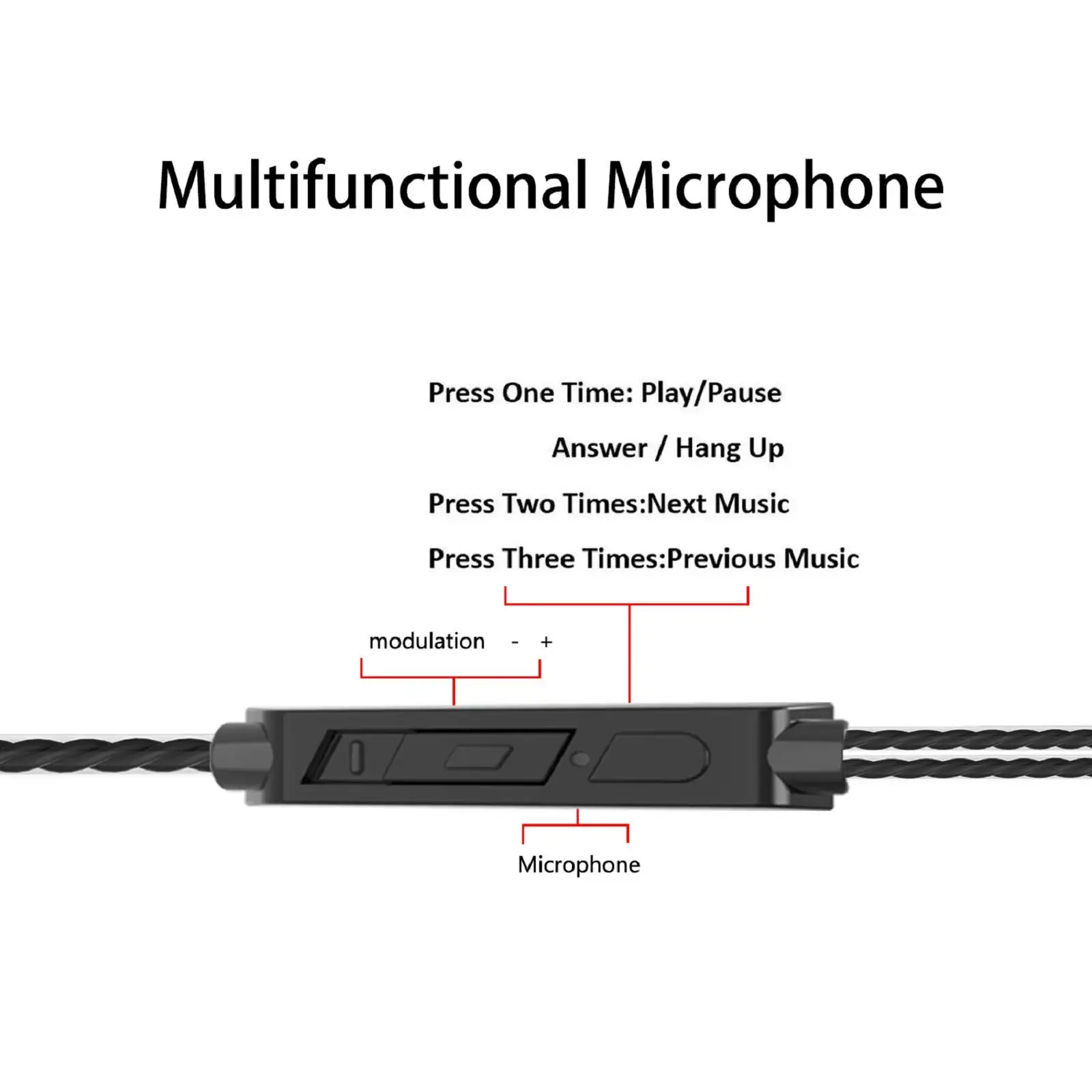 3.5mm Wired Headphones In Ear Headset Wired Earphones with Microphone Bass HiFi Stereo Earbuds Sports In-line Control For Phones thumbnail 4