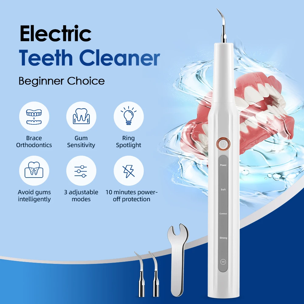 Ultrasonic Tooth Cleaner Dental Scaler Calculus Remover Plaque Tartar Eliminator Dental Stone Removal Teeth Cleaning Tools thumbnail 2
