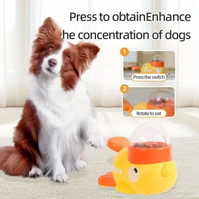 Dog Puzzle Feeder Interactive Pet Food Treat Dispenser Cartoon Duck Design Anti-slip Pet Automatic Feeder Toys for Dog Training thumbnail 2