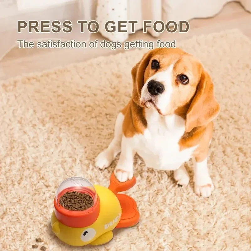 Dog Puzzle Feeder Interactive Pet Food Treat Dispenser Cartoon Duck Design Anti-slip Pet Automatic Feeder Toys for Dog Training thumbnail 5
