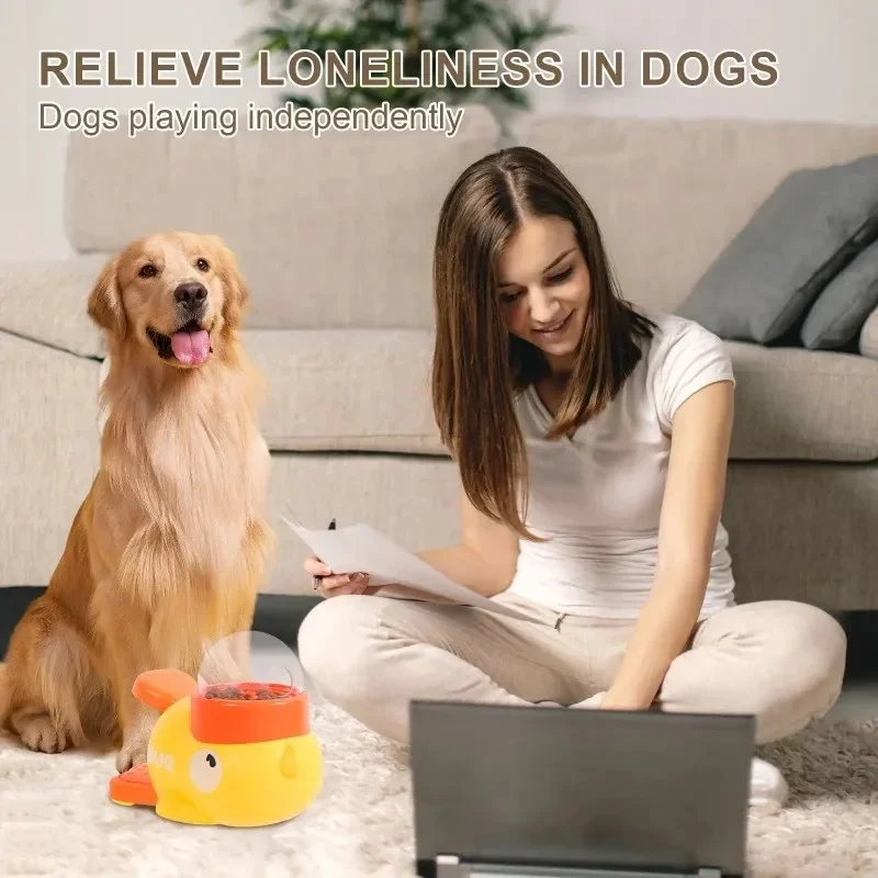 Dog Puzzle Feeder Interactive Pet Food Treat Dispenser Cartoon Duck Design Anti-slip Pet Automatic Feeder Toys for Dog Training thumbnail 6