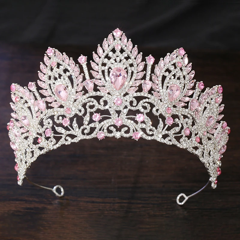 Royal Queen Purple Crown Big Diadem Bride Tiara Elegant Bridal Wedding Party Princess Crown Hair Accessory for Women thumbnail 4