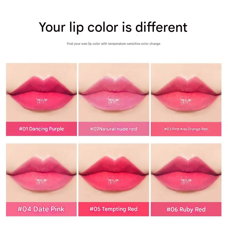 VIBELY 7 Color Mood Changing Lip Balm Natural Aloe Vera Long Lasting Moisturizing Lipstick for Women Color-Shifting Makeup thumbnail 4