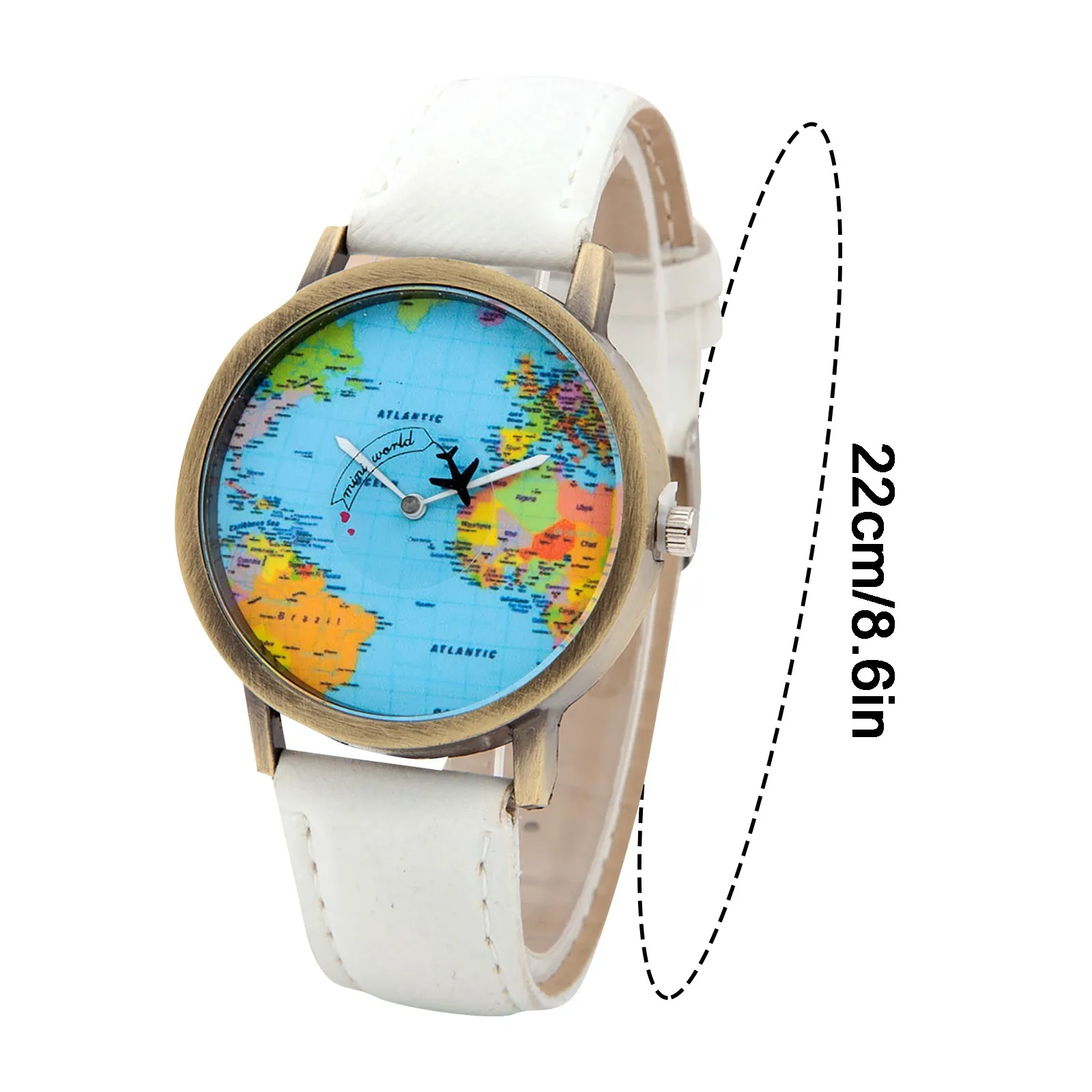 Fashion Global World Map Plane Denim Fabric Band Watch Casual Men Women Wristwatches Quartz Watch Gift Horloges Relógio thumbnail 6