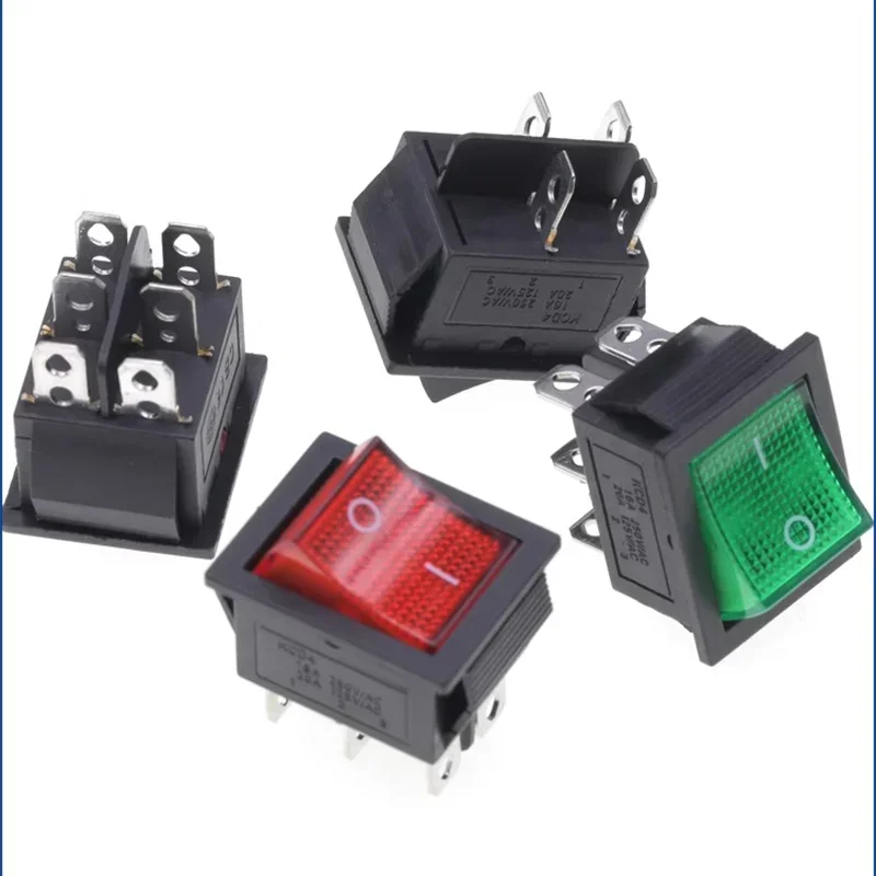 5/20Pcs KCD4 4/6Pin Snap-in Switch ON/OFF Rocker Switch Led Light Toggle Switches 25x31mm 16A 250V AC thumbnail 2