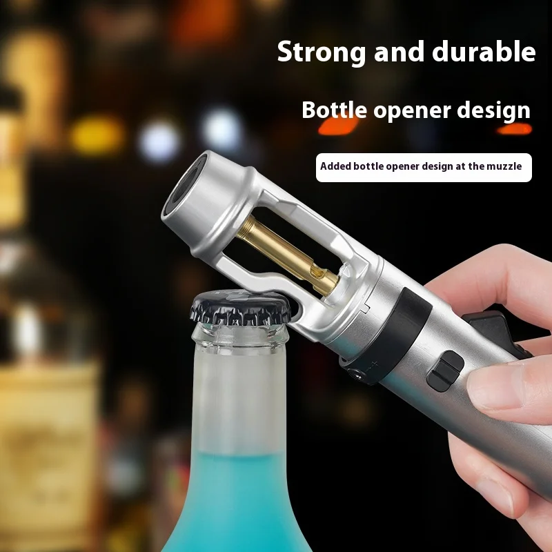 Powerful Metal Gas Lighter Windproof Kitchen Cooking Torch Flame Jet Barbecue Smoking Accessories Cigar Lighters Men's Gift thumbnail 3