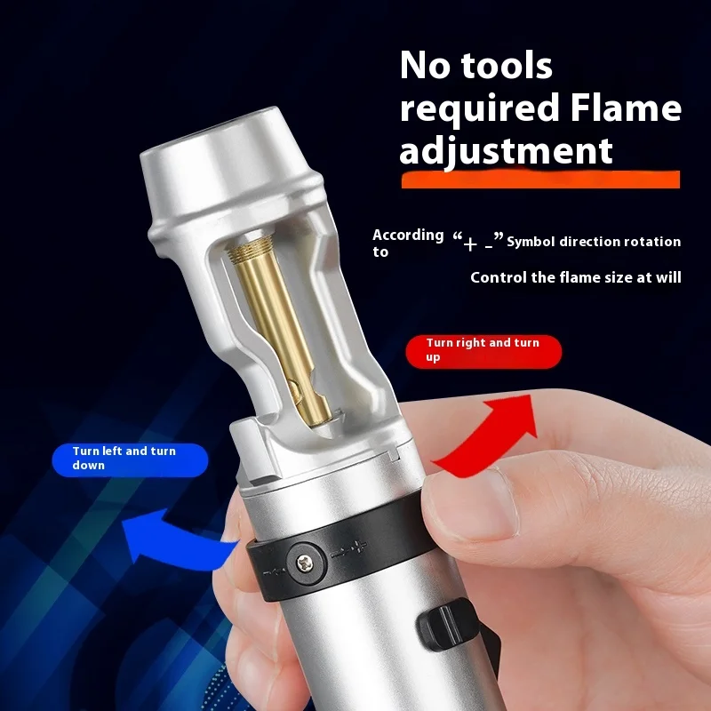 Powerful Metal Gas Lighter Windproof Kitchen Cooking Torch Flame Jet Barbecue Smoking Accessories Cigar Lighters Men's Gift thumbnail 6