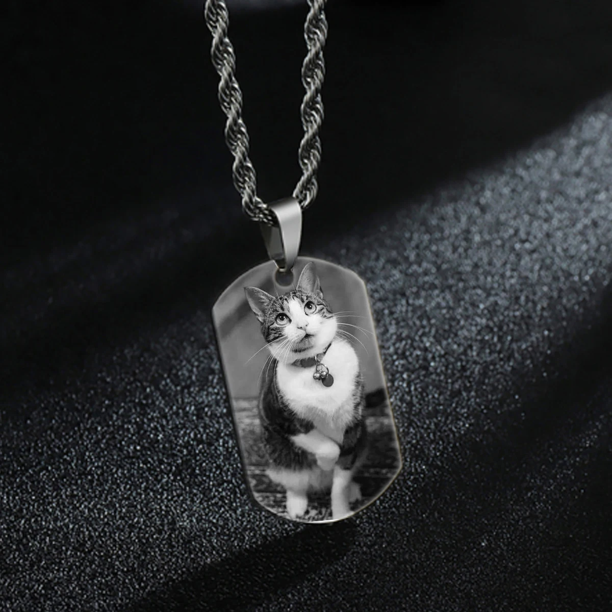 Personalized Engrave Name Picture Necklace Stainless Steel Custom Memorial Photo Pendant For Women Man Anniversary Jewelry Gift thumbnail 6