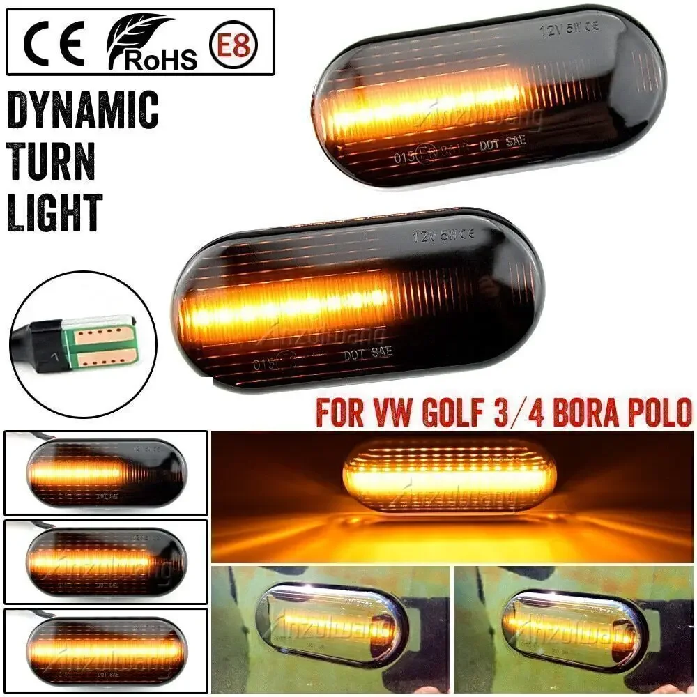 2X Dynamic LED Side Indicator Smoke Turn Signal Light For FORD SEAT SKODA VW T5 thumbnail 2