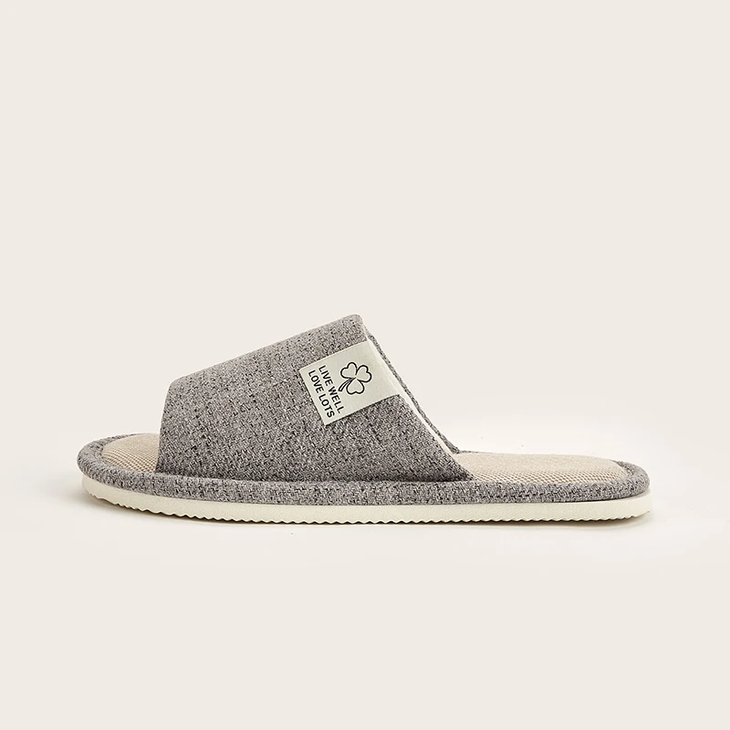 Open Toe Linen Slippers Men Spring and Summer Indoor Home Bedroom Breathable Comfortable Lightweight Home Shoes for All Seasons thumbnail 5