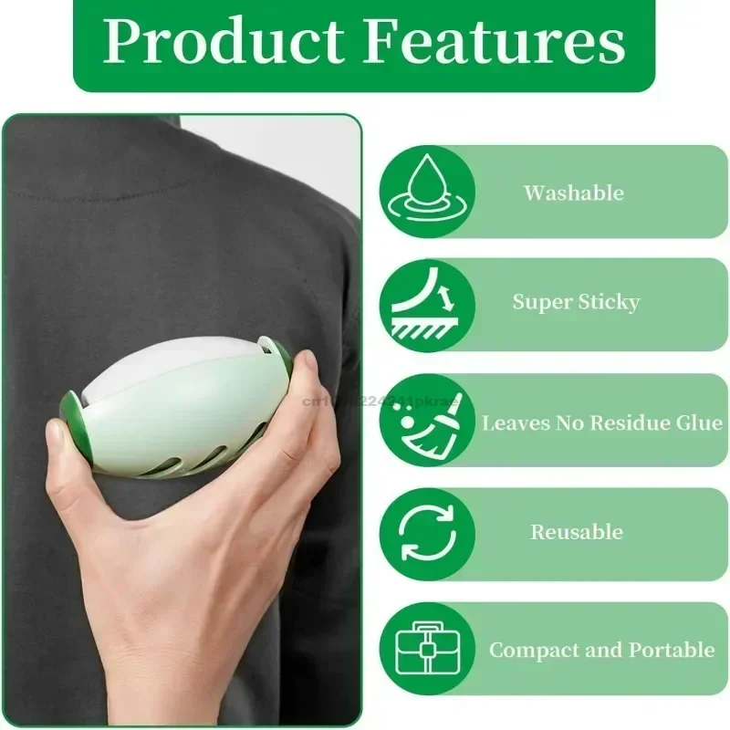 Reusable Lint Roller High-Quality Washable & Portable Strong Adhesive for Pet Hair and Dust Removal Clothes Furniture Travel thumbnail 2