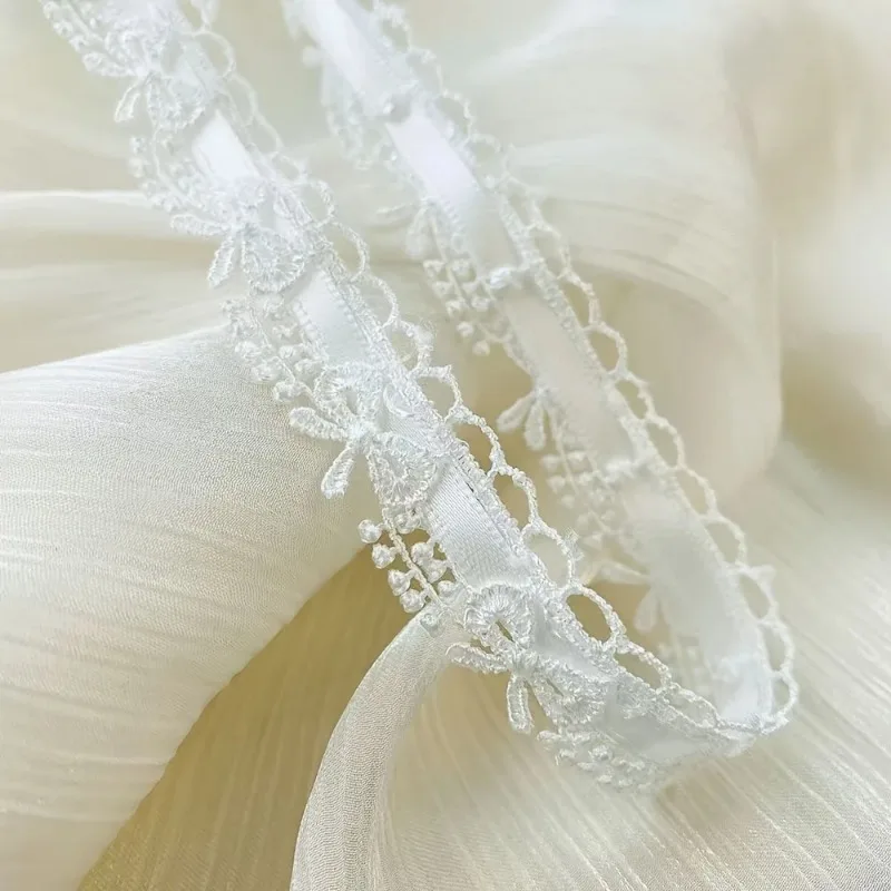 1.8cm Wide Pink And White Flower Bow Ribbon 1 Yard Lace Trim for DIY Crafts Gift Packaging Sewing Edges And Decorative Use thumbnail 6