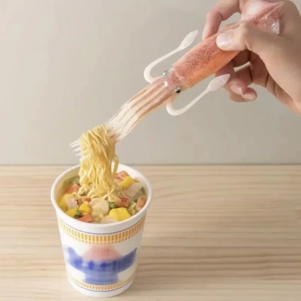 Funny Squid Cuttlefish Fork Heat-Resistant Tableware Instant Noodle Fork Food Picks Kitchen Dinnerware Forks Cooking Tools thumbnail 3