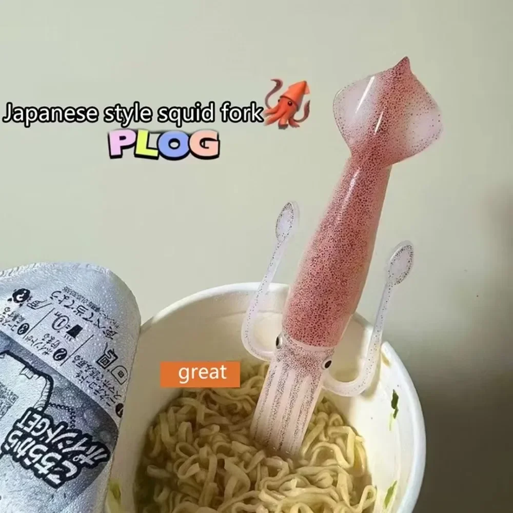 Funny Squid Cuttlefish Fork Heat-Resistant Tableware Instant Noodle Fork Food Picks Kitchen Dinnerware Forks Cooking Tools thumbnail 5