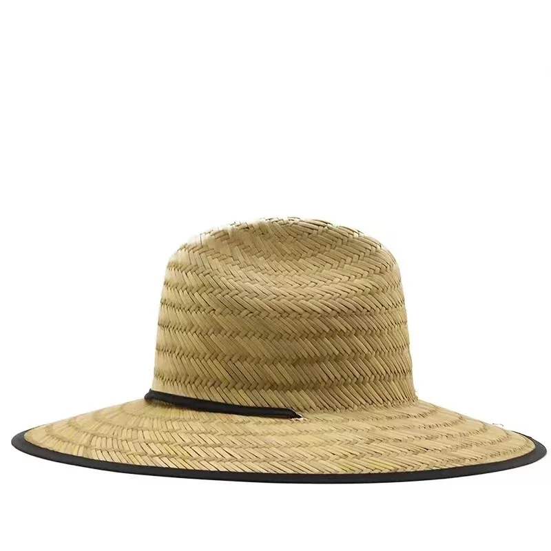 2025 Classic Handwork Women Men Lifeguard Hat Straw Summer Beach Sun hat Outdoor Summer Wide Brim Panama Straw Womens Summer Hat thumbnail 4