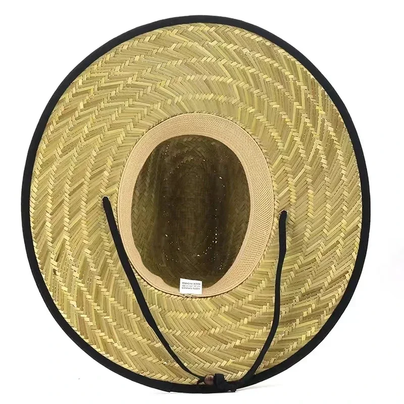 2025 Classic Handwork Women Men Lifeguard Hat Straw Summer Beach Sun hat Outdoor Summer Wide Brim Panama Straw Womens Summer Hat thumbnail 2