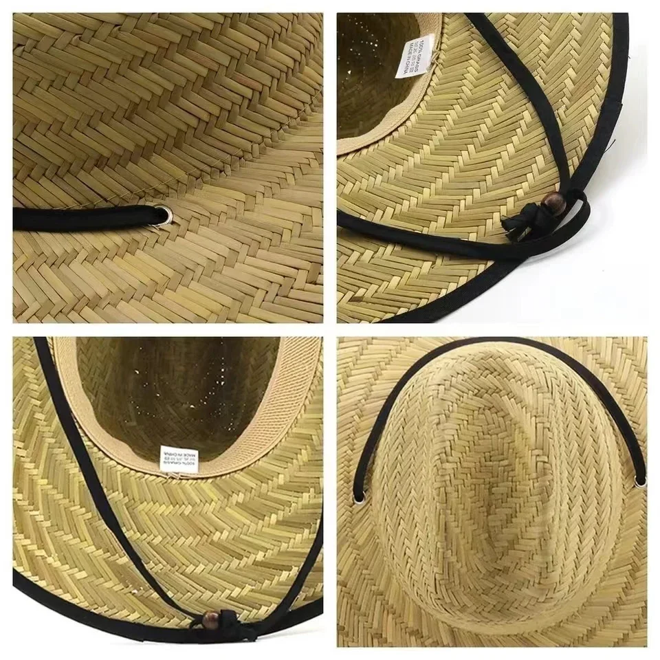 2025 Classic Handwork Women Men Lifeguard Hat Straw Summer Beach Sun hat Outdoor Summer Wide Brim Panama Straw Womens Summer Hat thumbnail 6