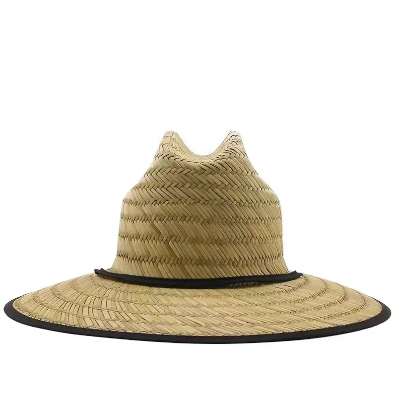 2025 Classic Handwork Women Men Lifeguard Hat Straw Summer Beach Sun hat Outdoor Summer Wide Brim Panama Straw Womens Summer Hat thumbnail 3