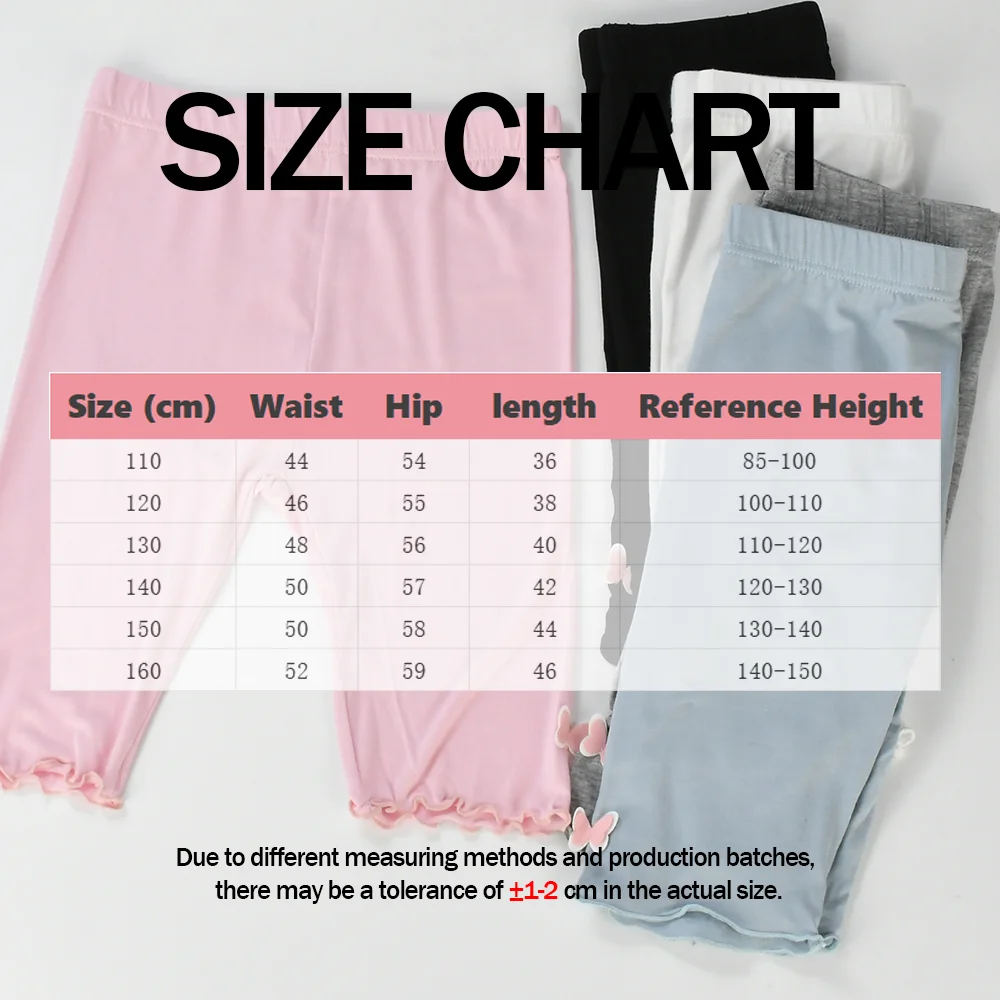 3-14 Year Summer Girls Knee Length Pants Kids Elastic Candy Color Leggings Children Ruffles Bottoms Capris Girl Skinny Pants thumbnail 2