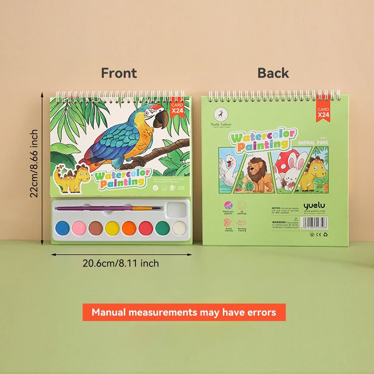8-Color DIY Watercolor Art Kit Portable Painting Book for Adults Creative Stress Relief Coloring Set Office Cultural Supplies thumbnail 2