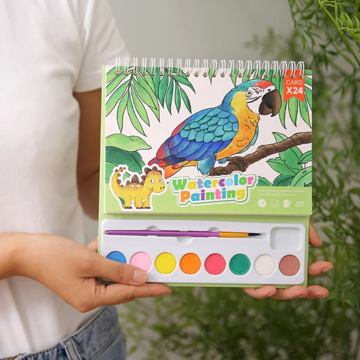 8-Color DIY Watercolor Art Kit Portable Painting Book for Adults Creative Stress Relief Coloring Set Office Cultural Supplies thumbnail 4