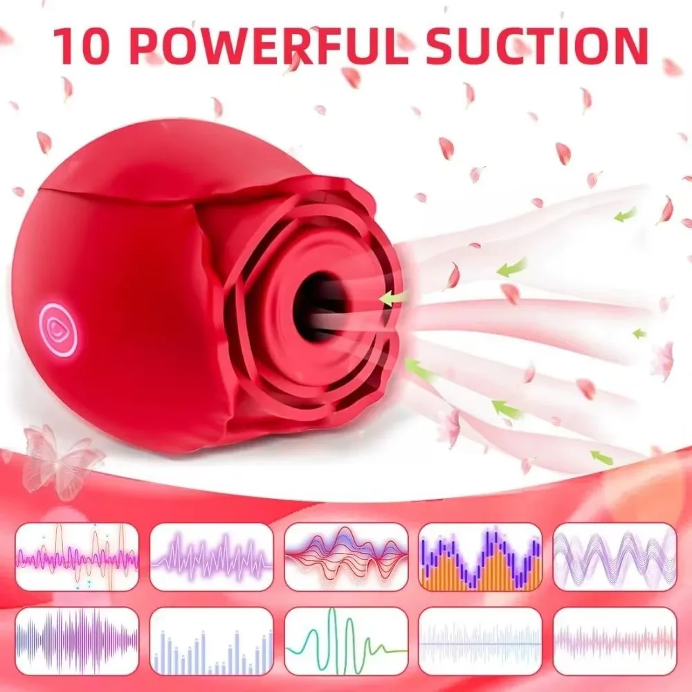 Powerful Vagina Sucking Vibrator rose toy toungue Intimate Good Nipple Sucker Oral Licking Clitoris Stimulation Sex Toy Women thumbnail 3