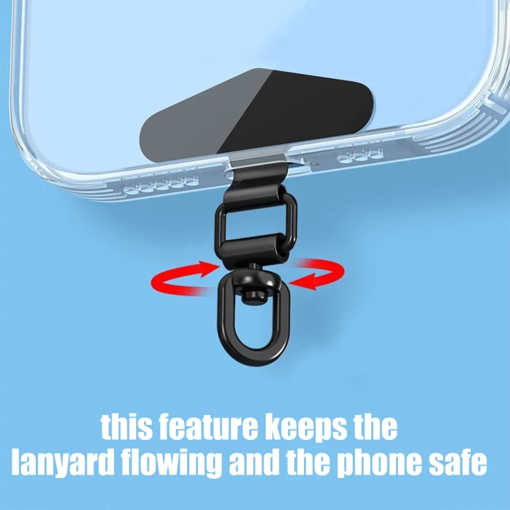 1-4pcs 360° New Stainless Steel Tab Phone Tether Portable Connecting Hanging Piece Lanyard Mobile Phone Case Clip Back Gaskets thumbnail 3