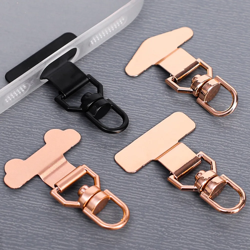 1-4pcs 360° New Stainless Steel Tab Phone Tether Portable Connecting Hanging Piece Lanyard Mobile Phone Case Clip Back Gaskets thumbnail 5