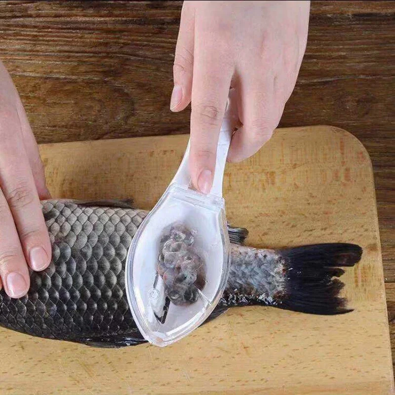 Fish Scale Scraper Fish Skin Brush Seafood Tools Fast Remove Fish Scraper Cleaning Knife Kitchen Accessories thumbnail 2