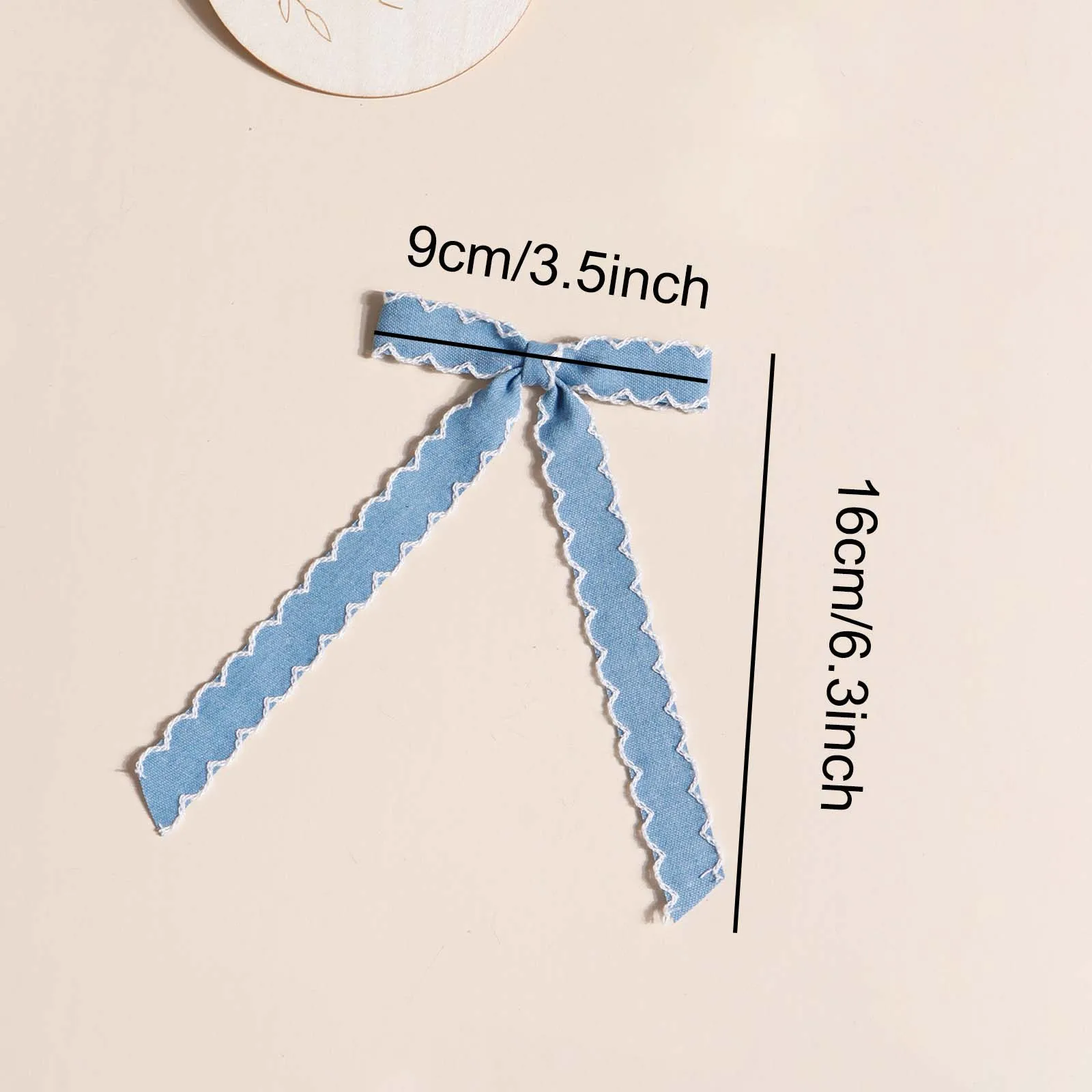 4pcs Blue Denim Long Tail Bow Hair Clip For Girl Ponytail Accessory Teenage Party Decor Elegant Barrettes Kid Ribbon Bow Hairpin thumbnail 4