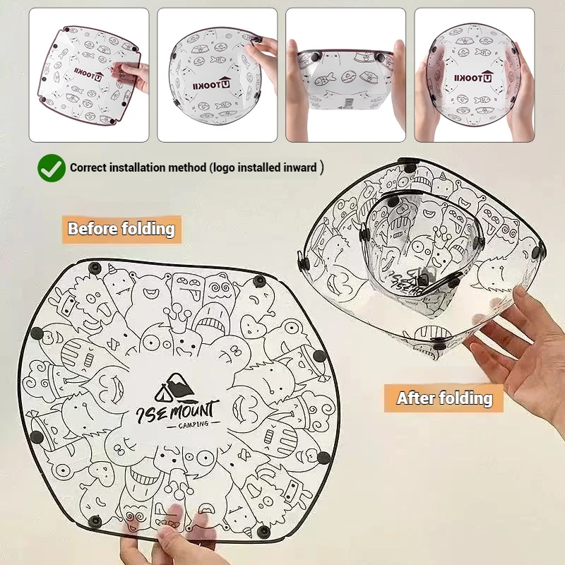 Outdoor Camping Folding Lightweight Tableware Camping Supplies Portable Foldable Bowl Plate Cup Filter Folding Tableware посуда thumbnail 3