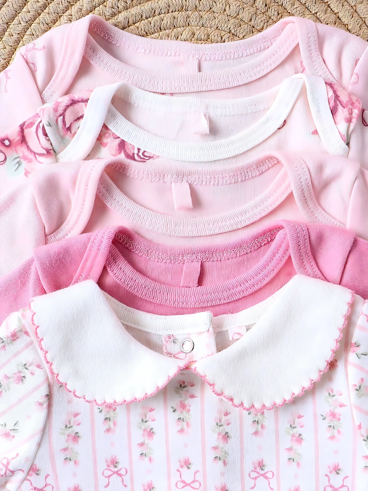 5PCS Baby Girl Clothes baby girls onesie summer cotton fabric Short-sleeved jumpsuit newborn baby clothes 0-9 months thumbnail 4