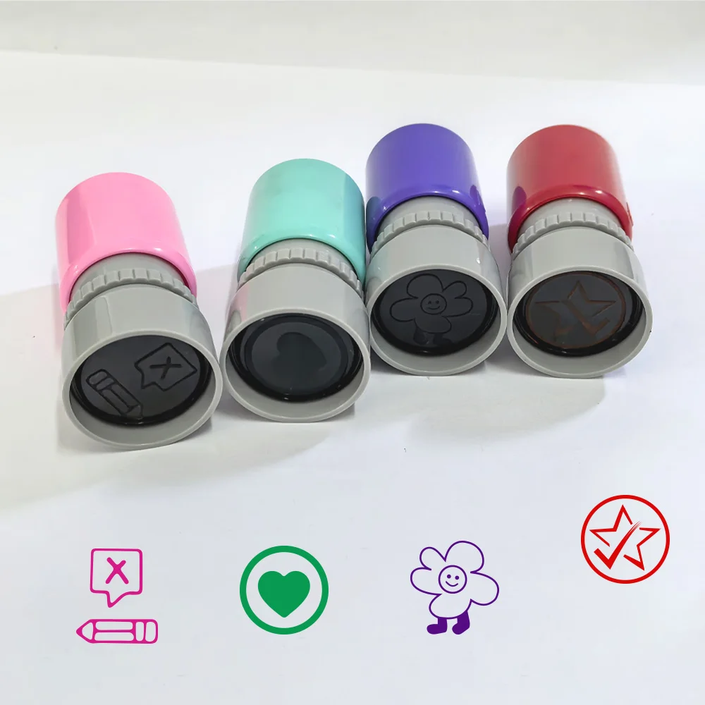 4 round marking stamps to encourage teaching grading and marking homework family reward supplies great learning stamps thumbnail 6