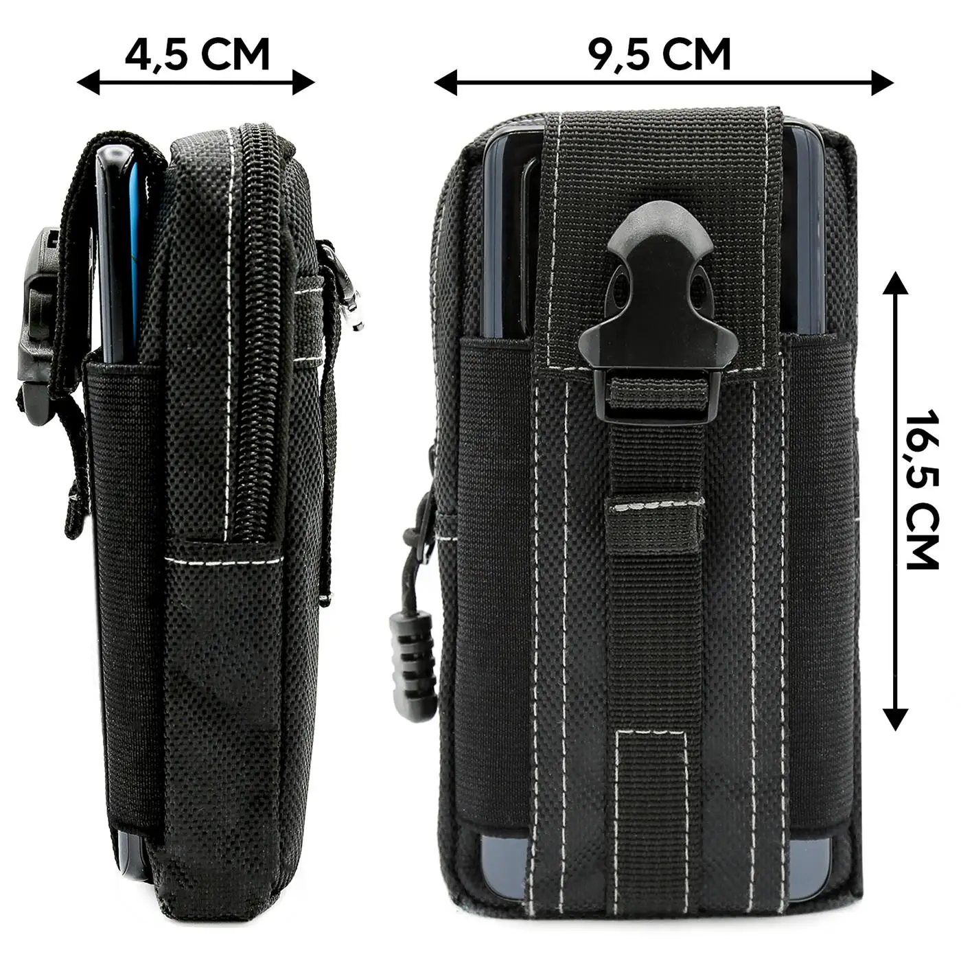 Universal Phone Holster Case with Belt Clip Cell Phone Pouch Nylon Cover Waist Bag for iPhone 13 14 15 Outdoor Sports Card Bags thumbnail 2
