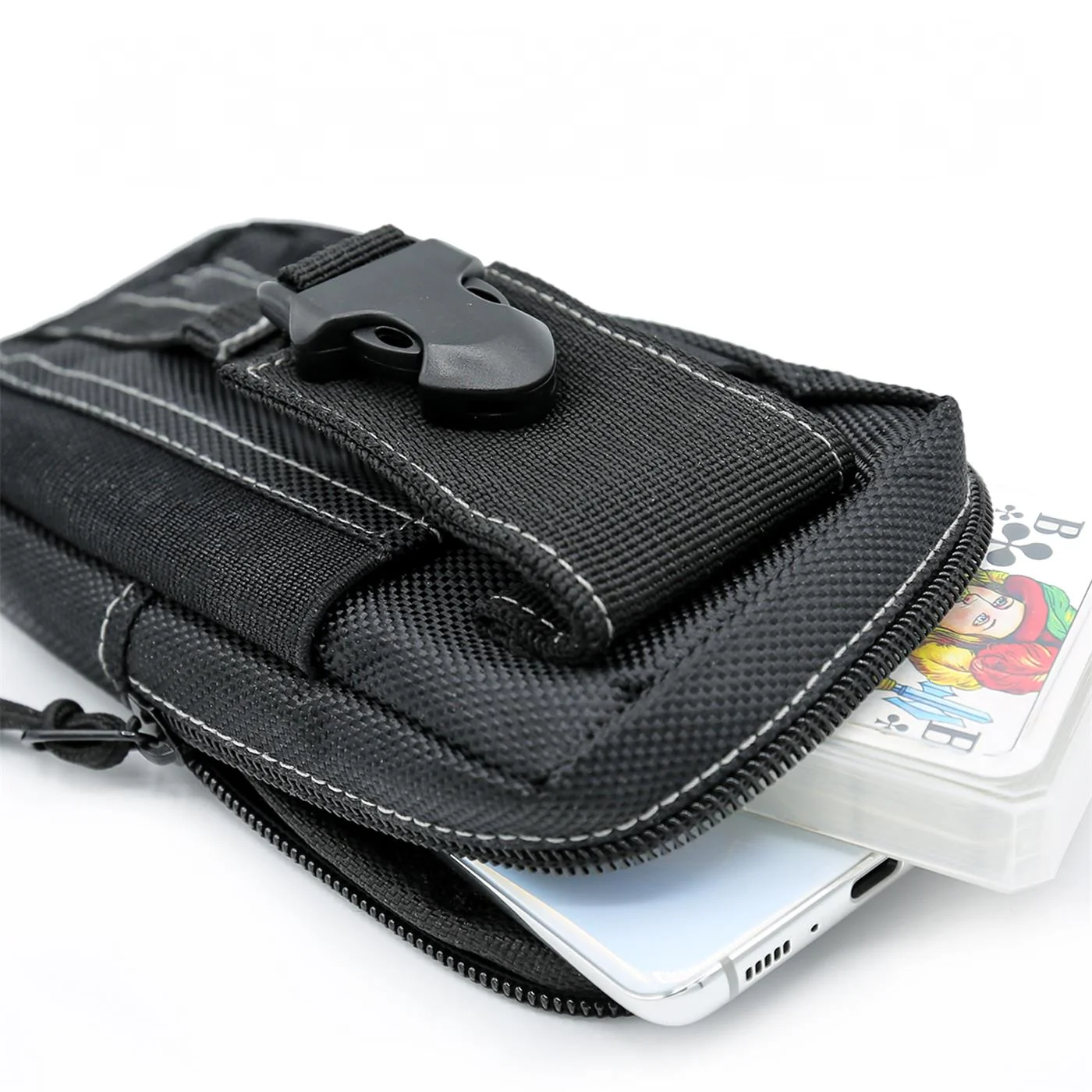 Universal Phone Holster Case with Belt Clip Cell Phone Pouch Nylon Cover Waist Bag for iPhone 13 14 15 Outdoor Sports Card Bags thumbnail 3