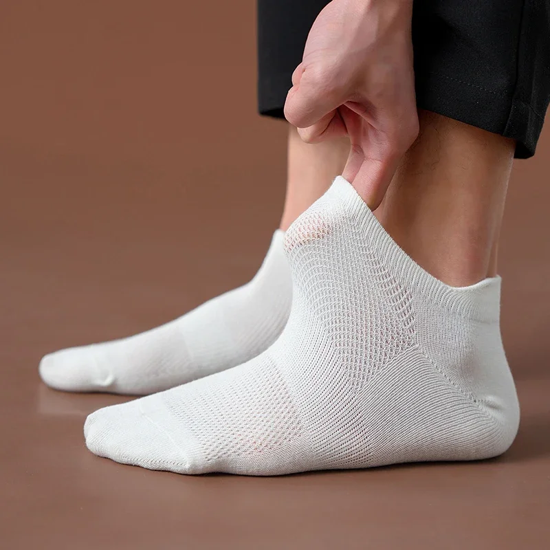 3 Pairs/Lot Men's Cotton Invisible Ankle Casual Socks Solid Color Mesh Male Comfortable Breathable Underwear Soft Short Sock thumbnail 4