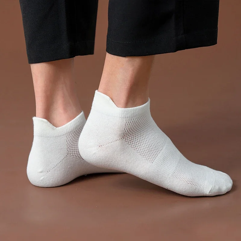 3 Pairs/Lot Men's Cotton Invisible Ankle Casual Socks Solid Color Mesh Male Comfortable Breathable Underwear Soft Short Sock thumbnail 3