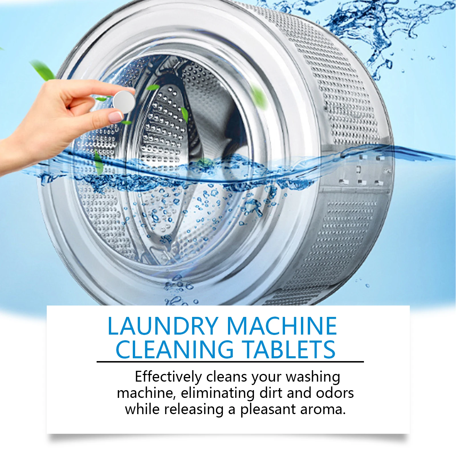12PCS Washing Machine Cleaning Effervescent Tablets Deeply Cleans Stubborn Dirt Eliminates Odors Mild No Residue For All Models thumbnail 4