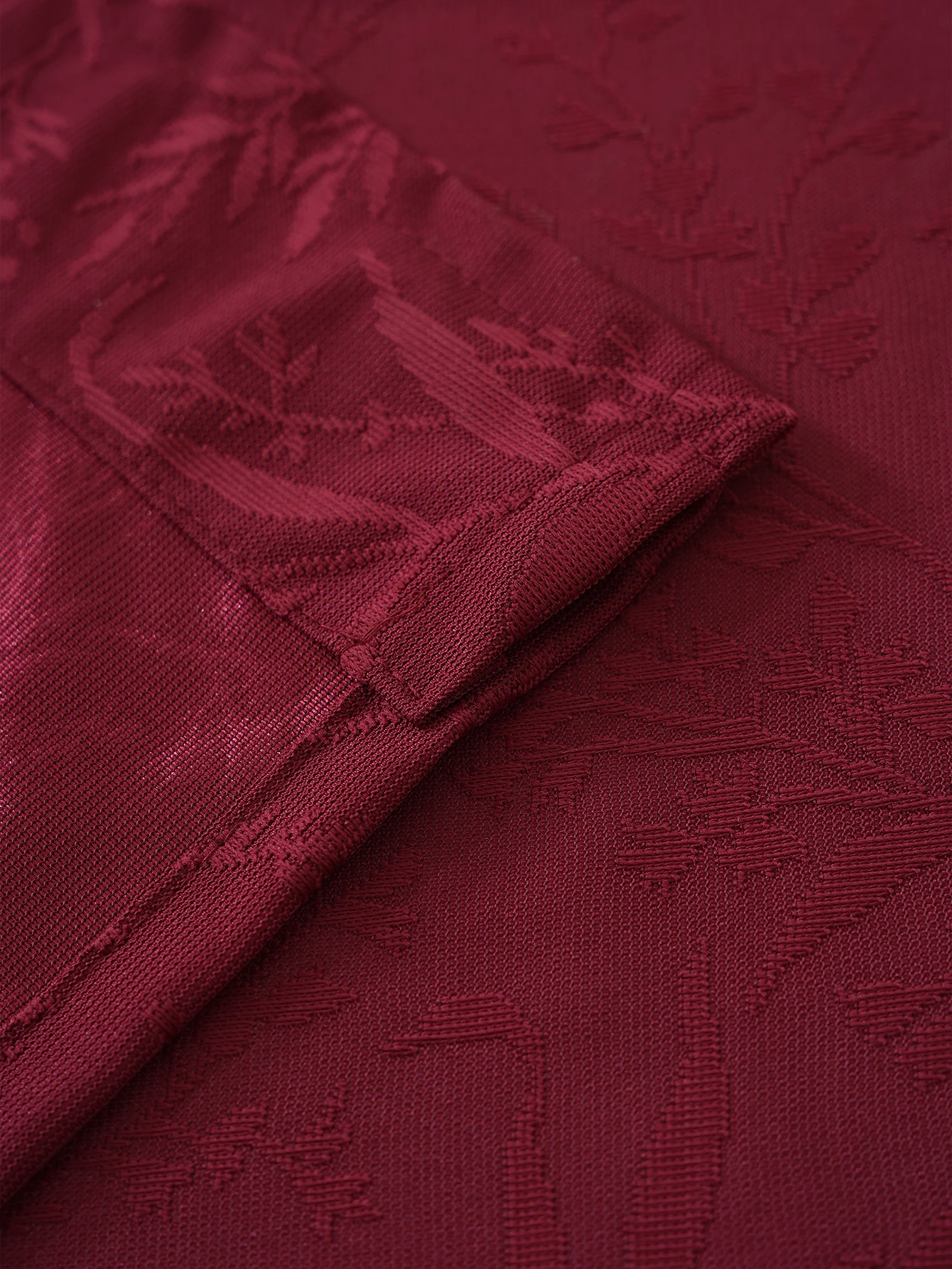 Red Wine Color Small Grass Retro Style Lace Curtains for Summer Living Room And Bedroom Decorative Window Treatments thumbnail 5