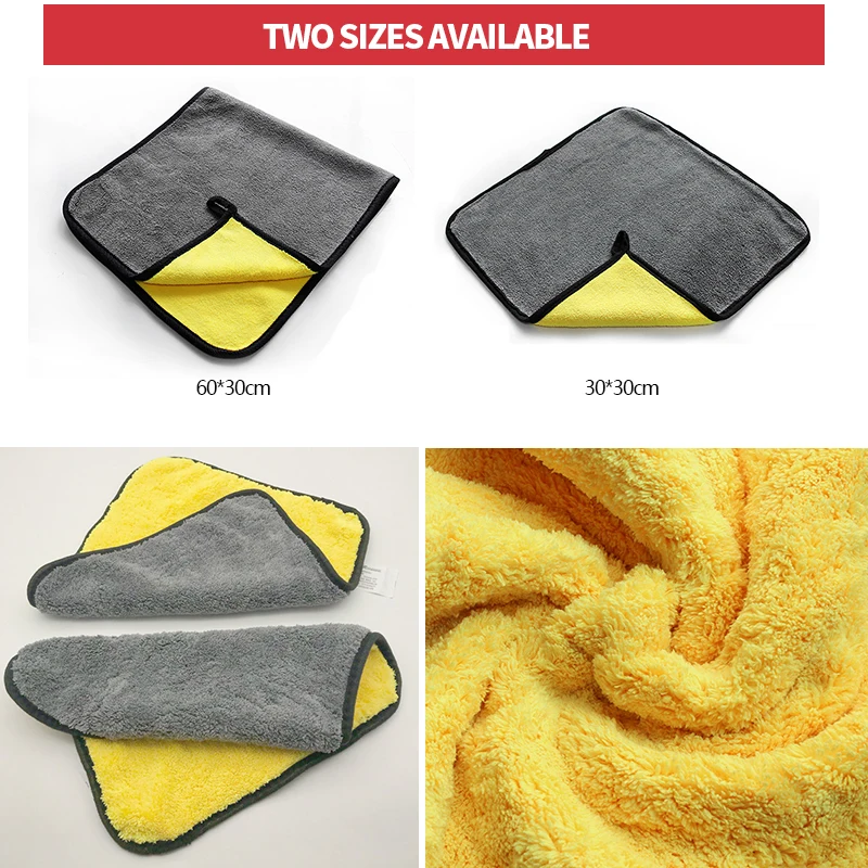 SEAMETAL Microfiber Car Wash Towel Ultra-Soft Scratch-Free Car Cleaning Towel Double-Side 400GSM Drying Cloth High Absorbency thumbnail 2
