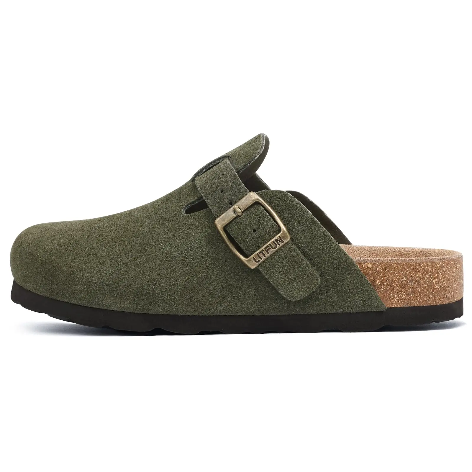 Shevalues Men's Suede Clogs Soft Leather Mules Men New Summer Men Cork Sandals Comfort Slip On Unisex Clogs With Arch Support thumbnail 2