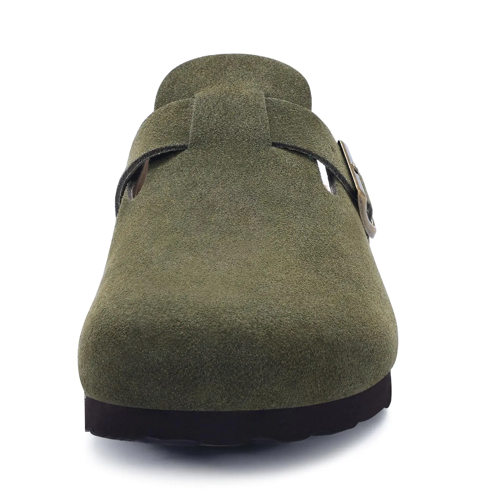 Shevalues Men's Suede Clogs Soft Leather Mules Men New Summer Men Cork Sandals Comfort Slip On Unisex Clogs With Arch Support thumbnail 3