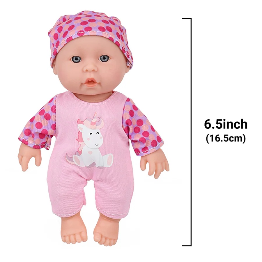 6inch/15cm LifeLike Baby Dolls Washable Vinyl Bebe Doll With Jumpsuits Realistic Soft Reborn Doll Kids Birthdays Toys thumbnail 5