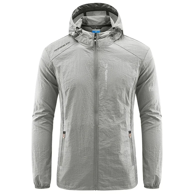 UPF50+ Summer Outdoor Quick Dry Sun-Protective Thin Jacket Men Hiking Fishing Cycling Hooded Gym Sport Ultra Light Windbreaker thumbnail 2