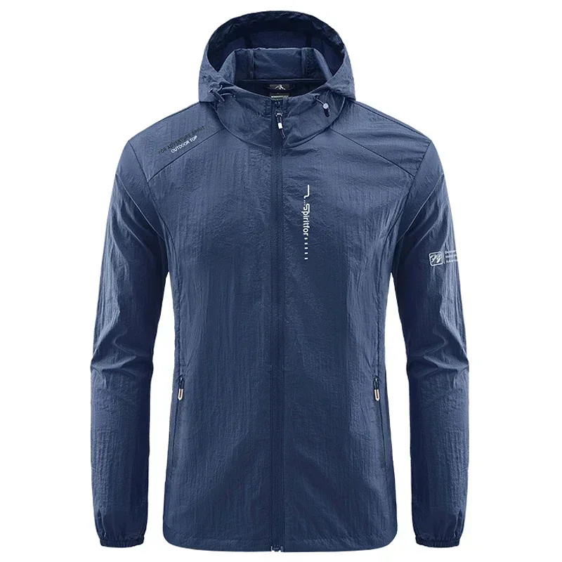 UPF50+ Summer Outdoor Quick Dry Sun-Protective Thin Jacket Men Hiking Fishing Cycling Hooded Gym Sport Ultra Light Windbreaker thumbnail 5