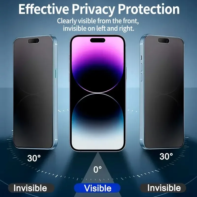3Pcs Oleophobic Dust Free Easy Installation Matte Privacy Screen Protector for IPhone 16 15 11 12 13 14 Pro Max Plus XS 17 Glass thumbnail 2