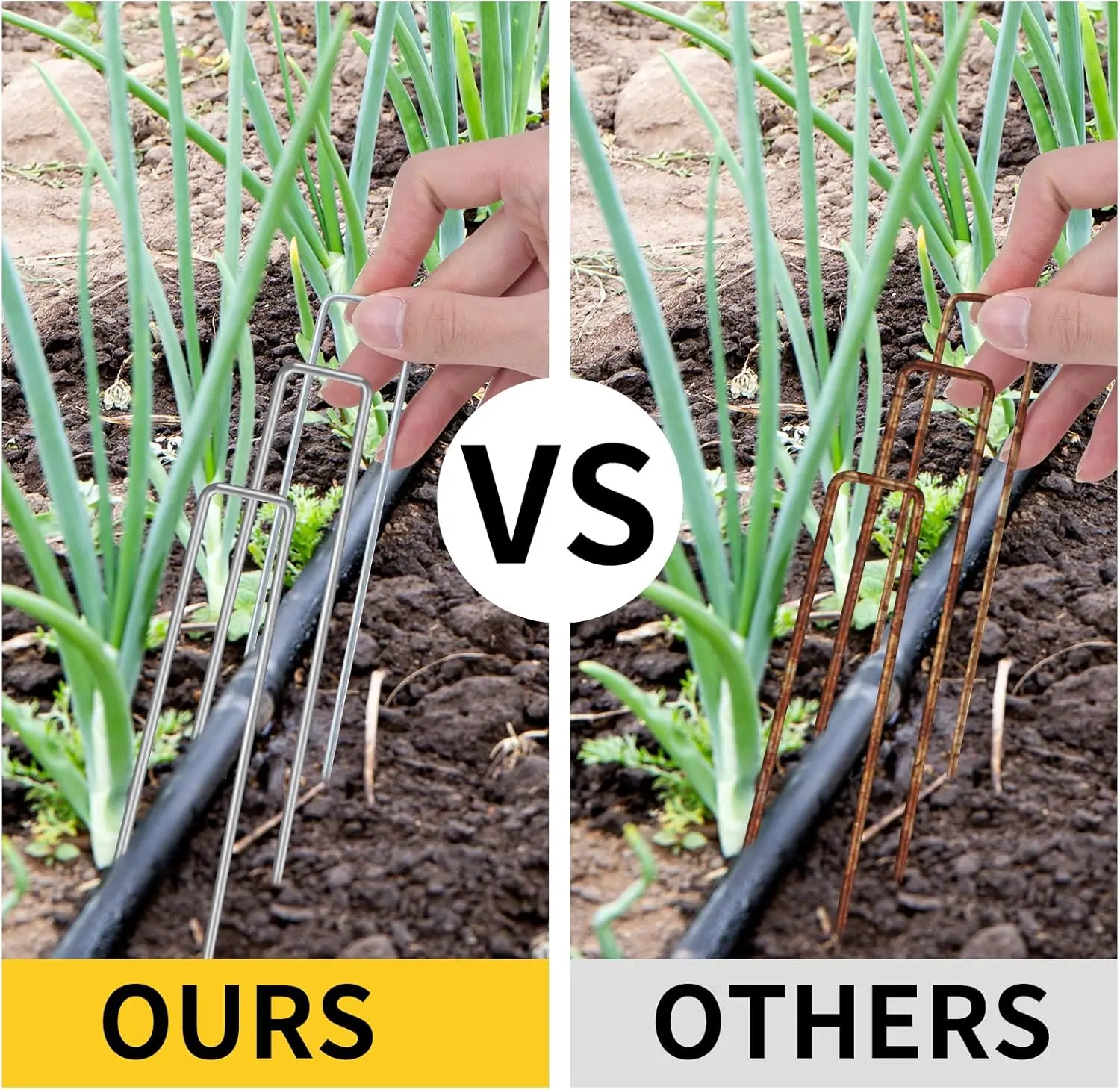 Heavy-duty Fence Tubing Stakes Sod Pins U-type Garden Staples Galvanized Landscape Spike for Holding Lawns Barrier Ground Nails thumbnail 5