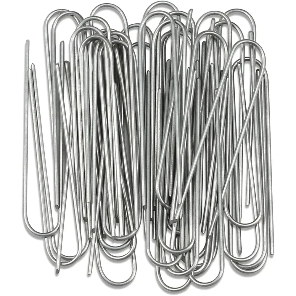 Heavy-duty Fence Tubing Stakes Sod Pins U-type Garden Staples Galvanized Landscape Spike for Holding Lawns Barrier Ground Nails thumbnail 2