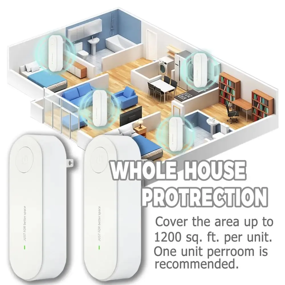 Electronic ultrasonic pest control repeller for mice, insects, rodents, rats, cockroaches, repeller for home use with US/EU thumbnail 5